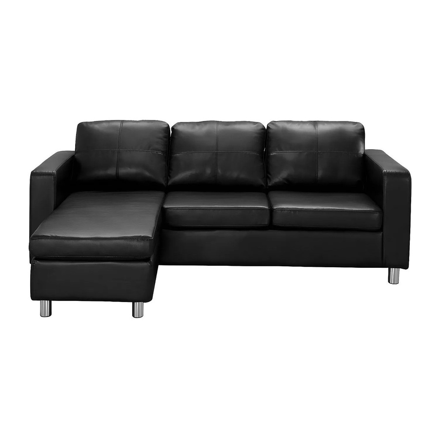 Vente-unique Sofa Ackley in Schwarz mit Kunstlederbezug und modernem L-Shape Design - Bild 2