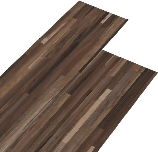 DELUKE Vinylboden PVC-Dielen selbstklebend in Braun gestreift, wasserfest und rutschfest, Stärke: 2 mm, 5,02 m² - Bild 1