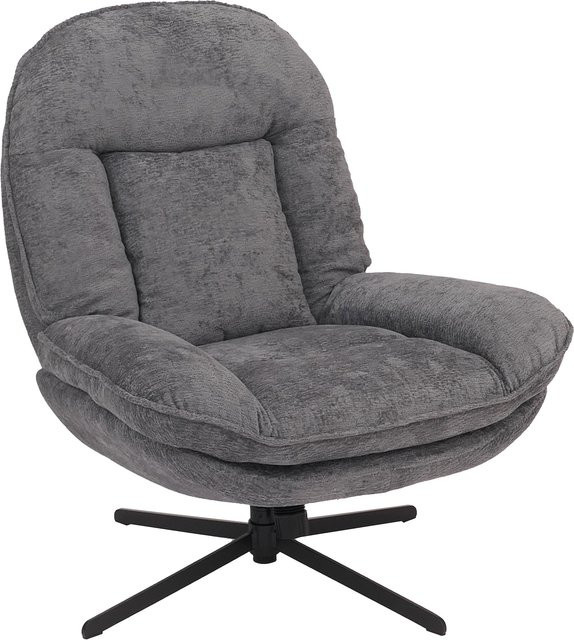 MCW Relaxsessel P32 drehbar mit Nosagfederung und Chenille-Bezug in Grau - Bild 1