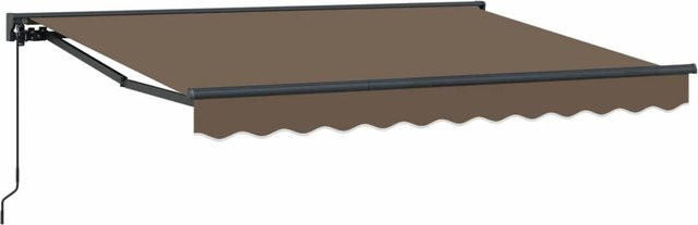 vidaXL Einziehbare Markise Taupe aus Polyester und Aluminium mit Kurbel, Breite: 400 cm, Tiefe: 300 cm - Bild 1