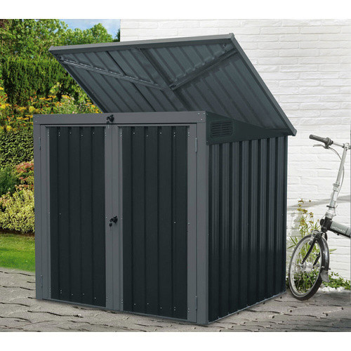 Westmann Metall Mülltonnenbox 2-fach für 2x 240 l, anthrazit und lichtgrau, B/H/T: 158 x 134 x 101 cm - Bild 7