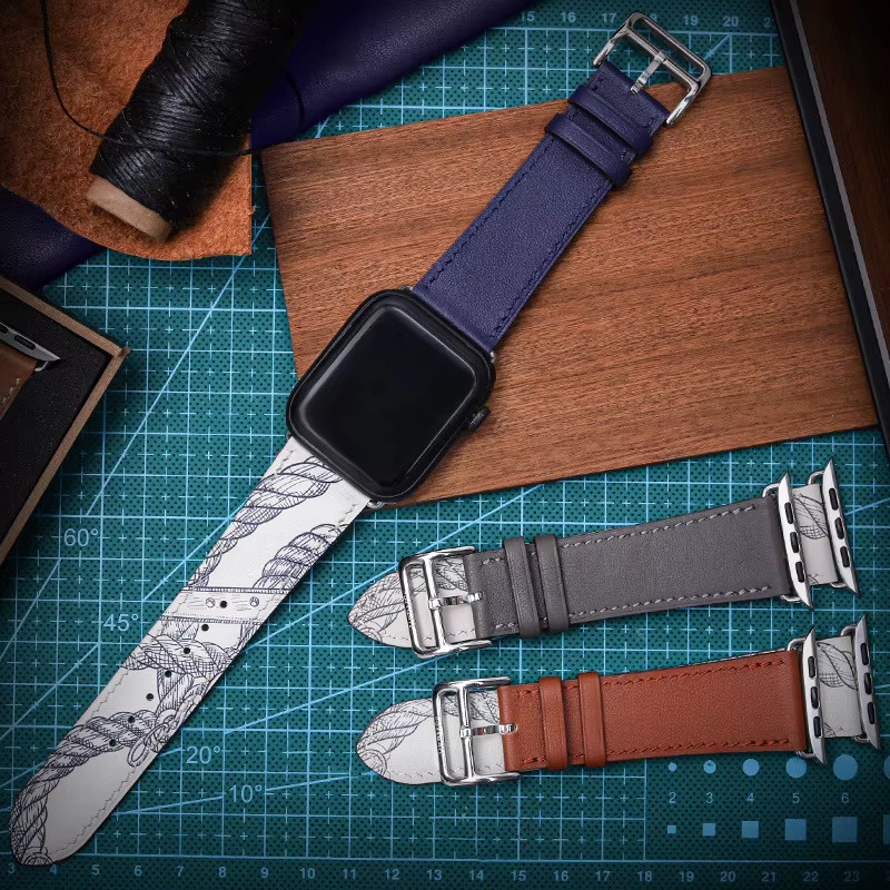 Uhrenarmband Leder, Unisex, für Apple Watch 38mm 40mm 41mm 42mm 44mm 45mm 49mm - Bild 2
