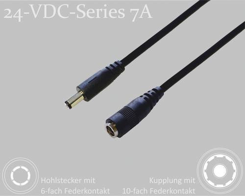 BKL Electronic DC-Hohlstecker mit DC-Kupplung, Schwarz, Länge: 2 m - Bild 1