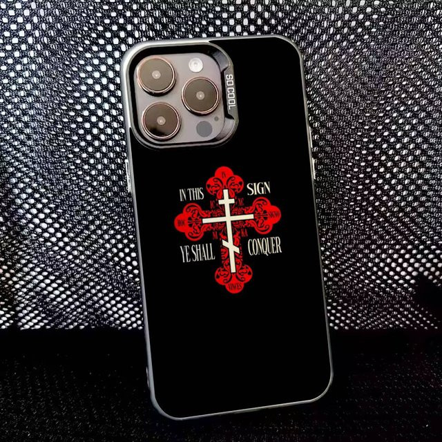 Handyhülle mit Orthodoxem Kreuz Icon für Apple iPhone in Schwarz Matt - Bild 1