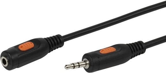 Vivanco Audio Verlängerungskabel mit 3,5 mm Klinkenanschluss in Schwarz, Länge: 3 m - Bild 1