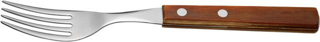 Tramontina Picanha Pizza- und Steakgabel Set aus Edelstahl und Holz, Silber und Hellbraun, 12 Stück - Bild 1
