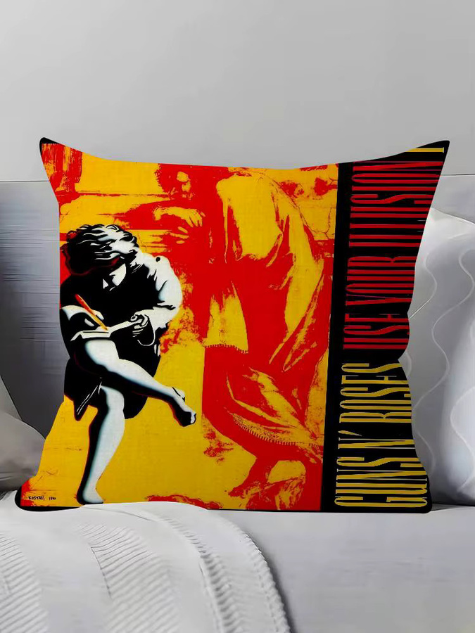 KAYOU Dekorativer Kissenbezug G-Guns N Roses Rockmusik Retro Design, Mehrfarbig, B/T/H: 45 x 45 x 45 cm - Bild 6