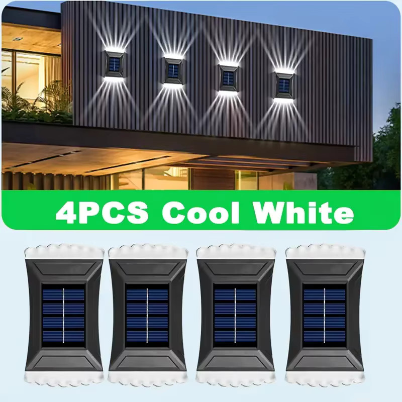ledcbet Solar LED Wandlampe mit Bewegungssensor, Kaltweiß, für Garten, Terrasse und Treppen - Bild 5