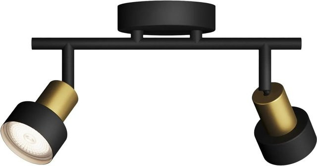 Philips Hue Spot Conduit 2-flammige LED-Deckenleuchte GU10, Schwarz-Gold, verstellbar - Bild 1