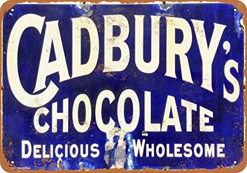 Cadbury's Metallschild Wanddekoration im Vintage-Look, Blau, B/H: 20,0 x 14,0 cm - Bild 1