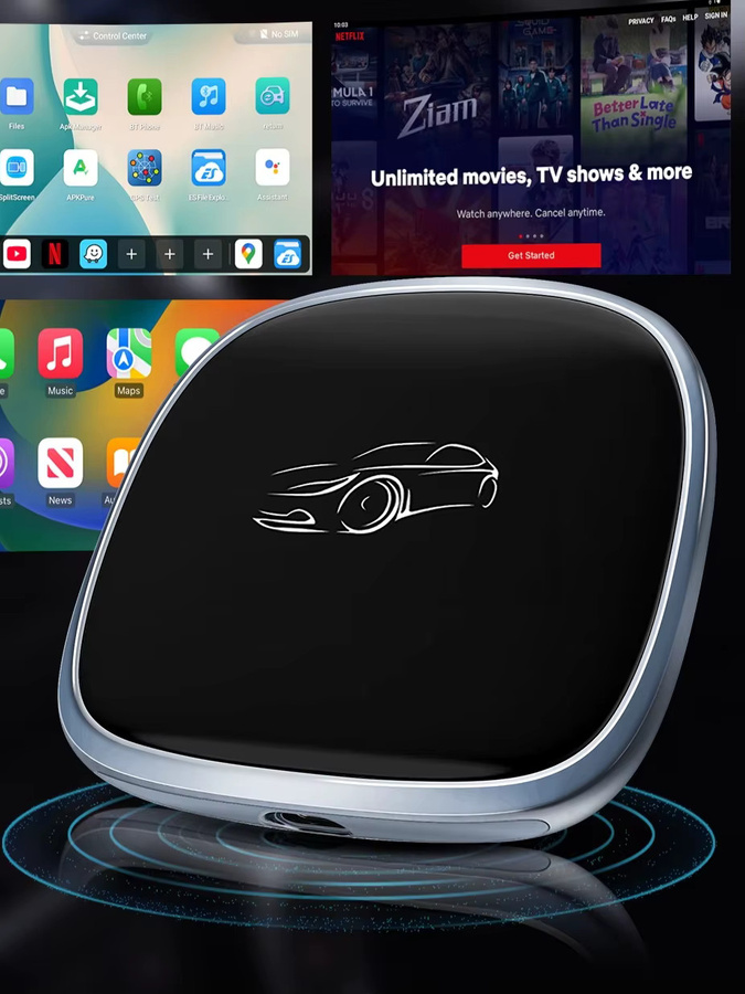 ANYFAR 3-in-1 Kabelloser CarPlay und Android Auto Adapter mit Smart Android AI Box und HDMI-Ausgang in Schwarz oder Weiß - Bild 5