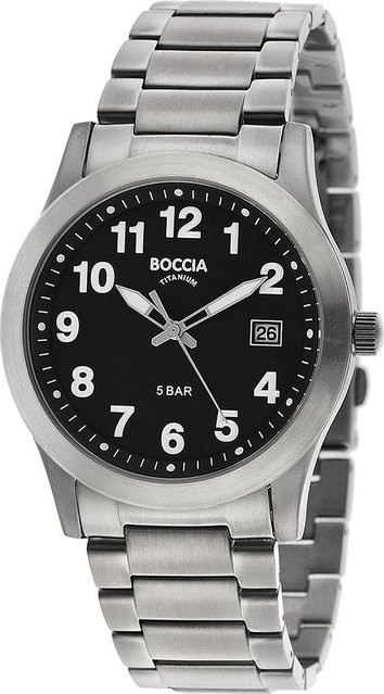 Boccia Herrenuhr, Quarz, Titan, 40 mm, Schwarz, 5 ATM - Bild 1