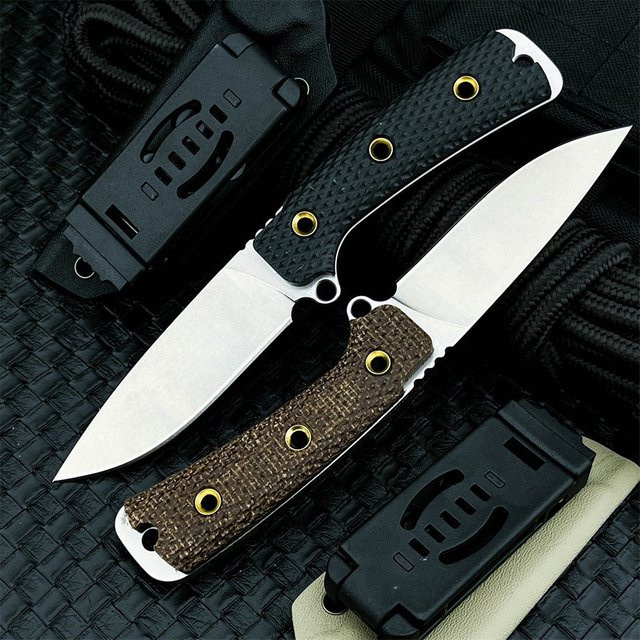 Feststehendes Campingmesser mit 8Cr13mov Stahlklinge und Micarta-Griff in Braun inklusive Scheide - Bild 1