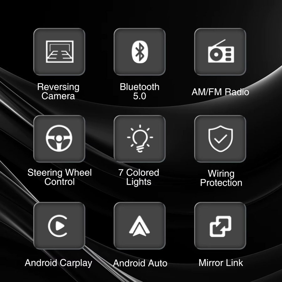 MOPECT Autoradio mit WinCE-System, kabellosem Carplay und Android Auto, Touchscreen mit Mirror Link, Bluetooth, Mikrofon, Kamera und 7-Farben-Beleuchtung, Schwarz - Bild 3