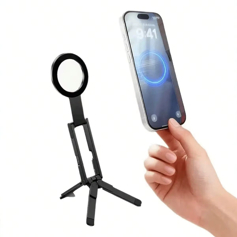 Magnetischer Mini Handyhalter faltbar und verstellbar in Schwarz - Bild 7