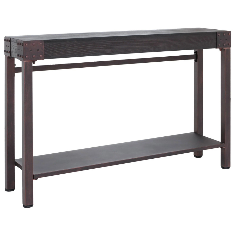 MCW Konsolentisch Q68 Industrial Retro Beistelltisch aus Holz und Metall in Schwarz und Braun, B/T/H: 120 x 31 x 82 cm - Bild 3
