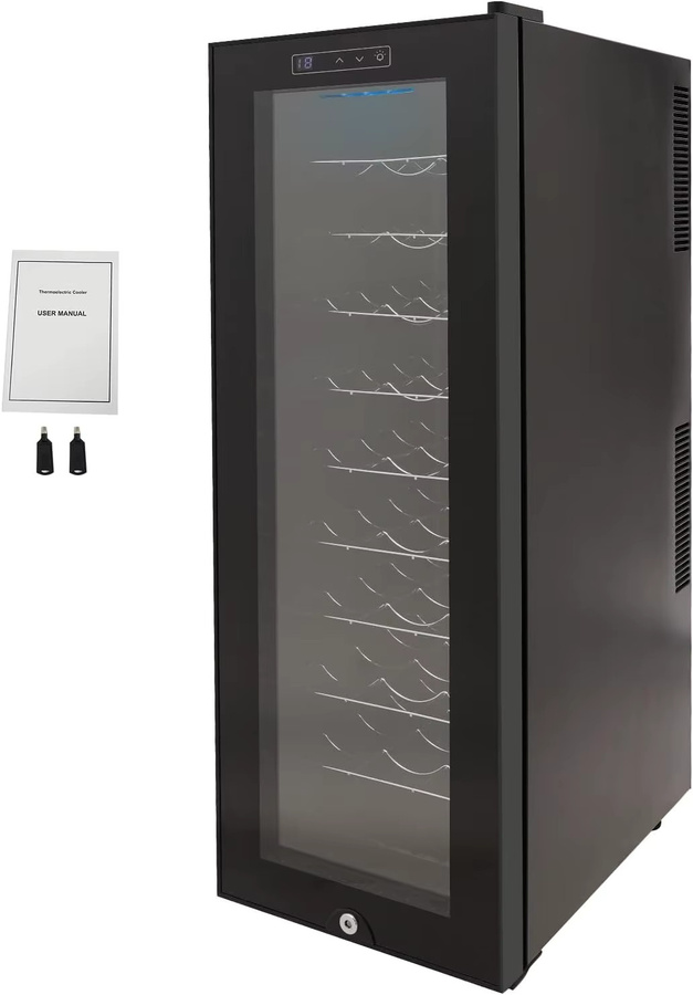 Bymaocar Weinkühlschrank mit Glastür in Schwarz, 90 Liter Kapazität für 30 Flaschen, Kompressorkühlung, Temperaturregelung 12-18 °C - Bild 4