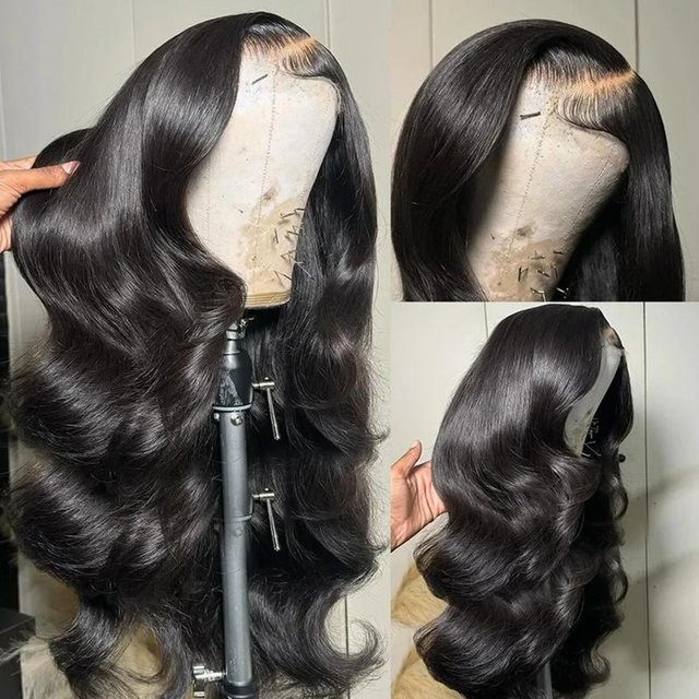 Tomiyaa Lace Front Perücke Echthaar, Körperwelle, 24 Zoll, Damen - Bild 1