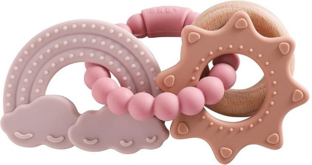 Binchi Keji Travel Silikon Beißring für Babys und Kleinkinder in Rosa, BPA-frei, Tier-Design - Bild 1