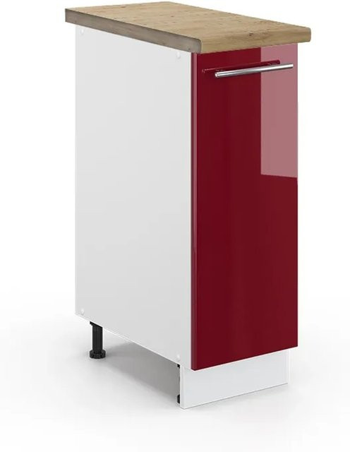 Vicco Apothekerschrank Fame-Line Bordeaux Hochglanz Weiß Eiche B/T/H: 30 x 20,53 x 82 cm - Bild 1