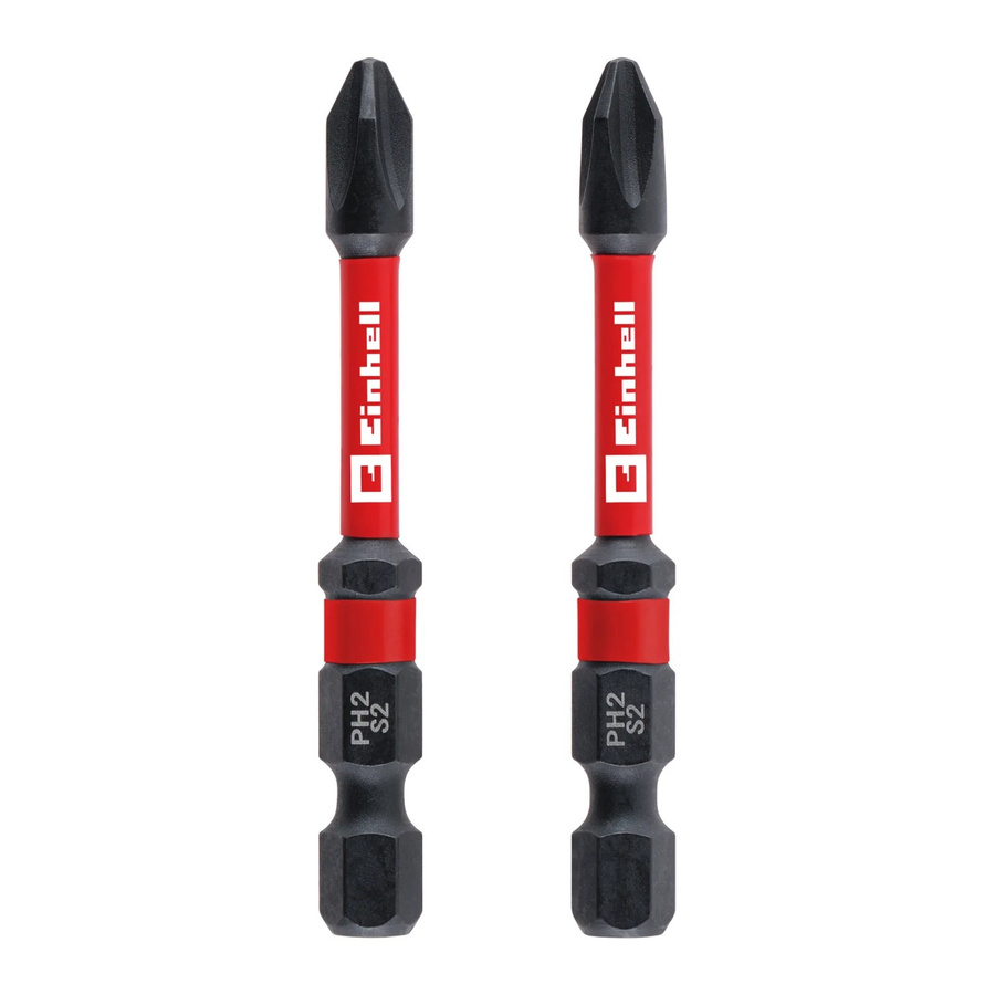 Einhell Impact Bit-Set PH2 mit Doppel-Torsion, 2-teilig, rot, Edelstahl - Bild 2