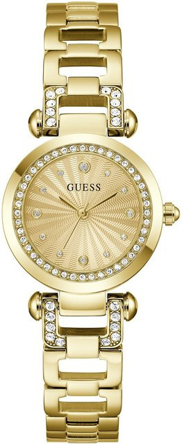 Guess Damenuhr Ginger, Quarz, Edelstahl, Gold, Grün, 30 mm - Bild 1