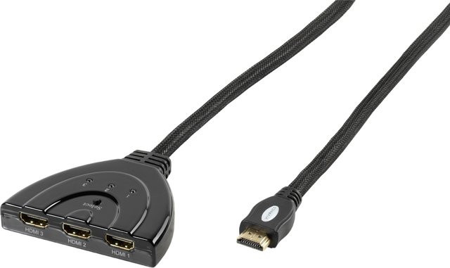 Vivanco Automatischer HDMI 3 zu 1 Umschalter Schwarz 47079 - Bild 1