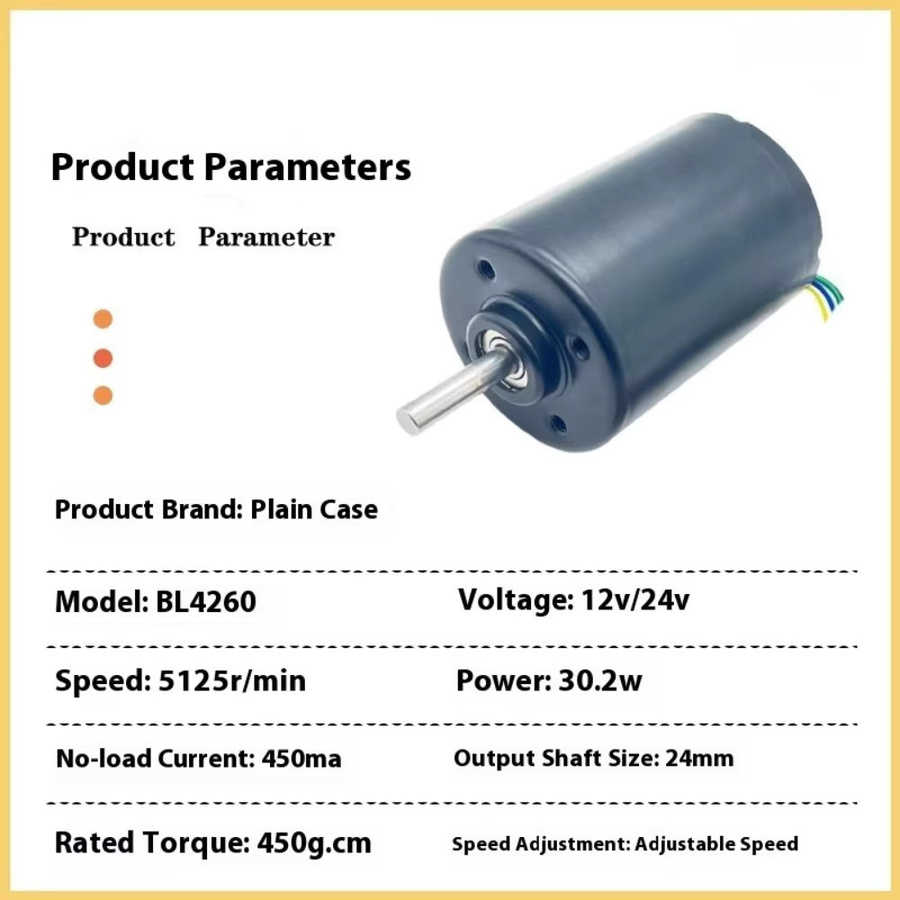 XMSJ Mini DC Bürstenloser Permanentmagnet-Getriebemotor mit Hall Drive, Hochgeschwindigkeitsmotor BL4260, Schwarz - Bild 2