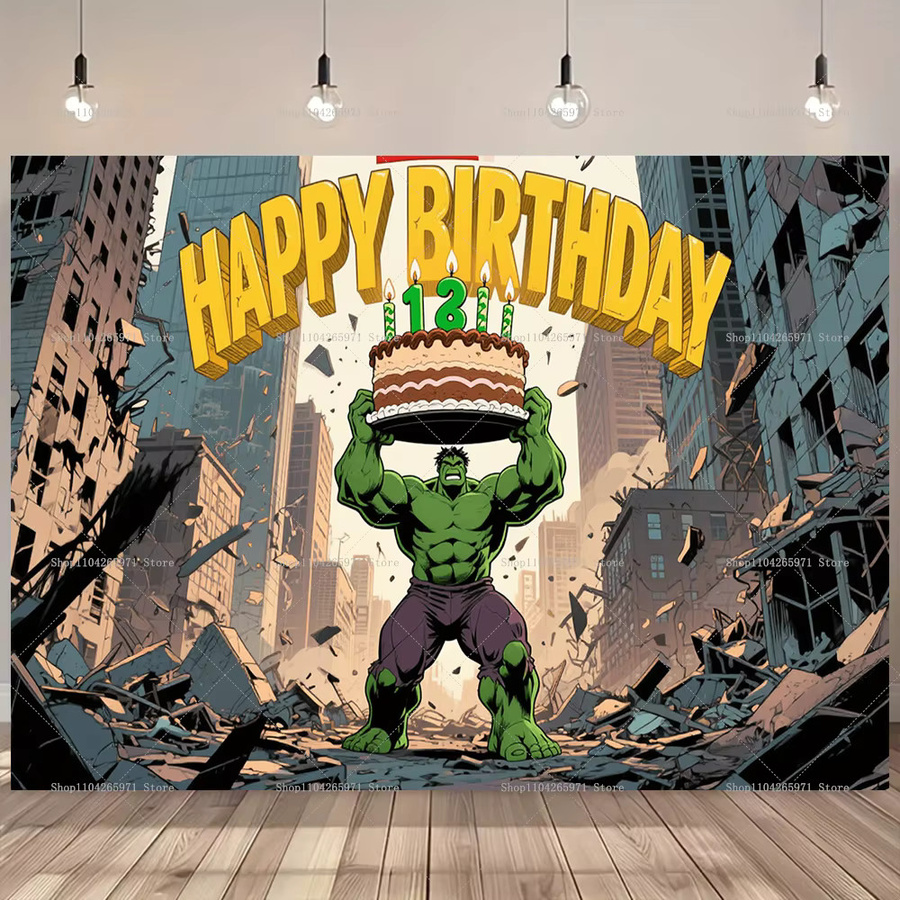 Beast Kingdom Avengers Hulk Geburtstagshintergrund-Dekoration, mehrfarbig, B: 150 cm, H: 100 cm - Bild 1