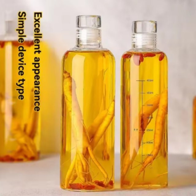Tragbare Glas Wasserflasche für Outdoor und Sport, transparent und grün, mit Schraubverschluss - Bild 1