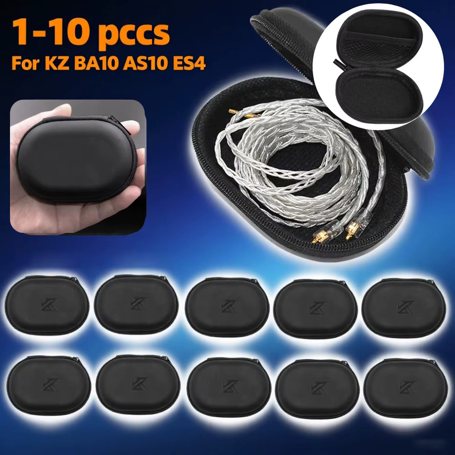 JOCESTYLE Kopfhörer-Aufbewahrungstasche in Oval-Form aus PU-Leder, Schwarz, Tragbare Schutzbox für KZ BA10 AS10 ES4 - Bild 2