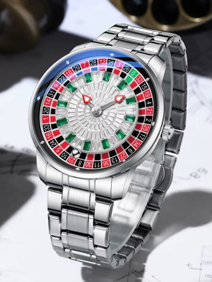 CHENXI Armbanduhr, Quarz, Edelstahl, Diamantbesetzt, Silber, Herren - Bild 1
