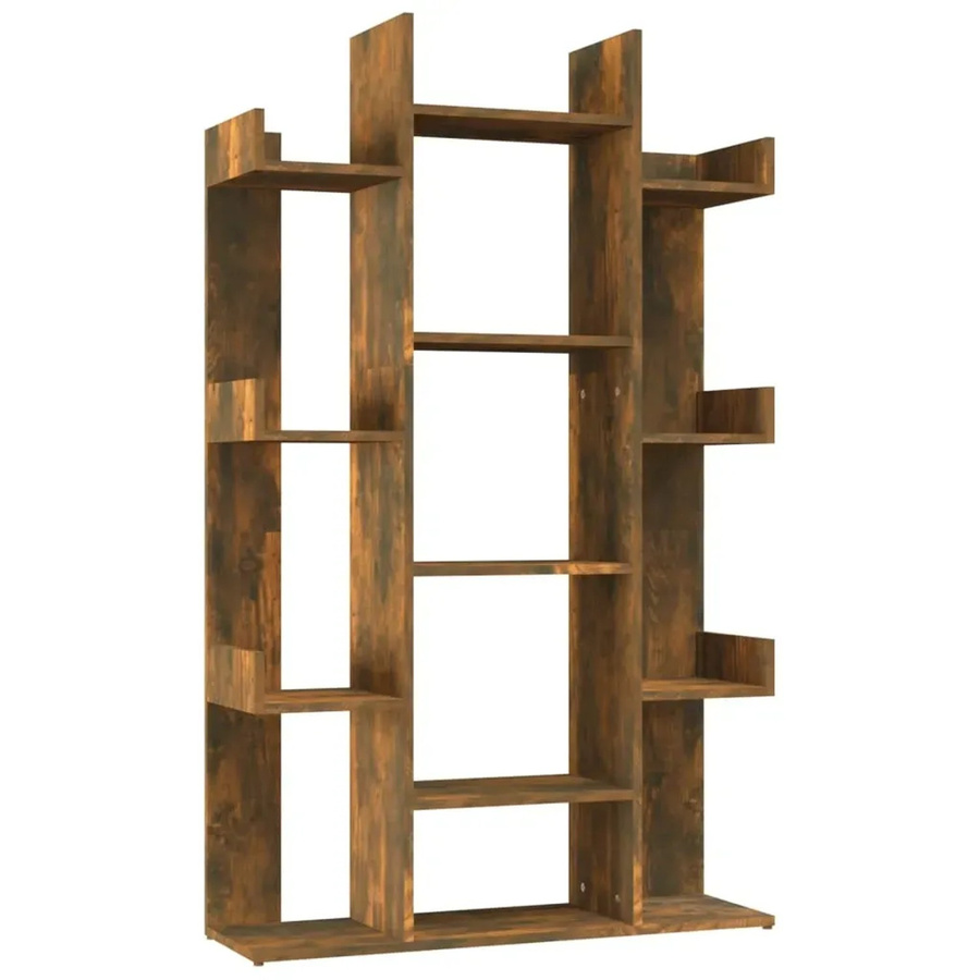 vidaXL Bücherregal in Räuchereiche, modernes Standregal aus MDF in Braun, B/T/H: 86 x 25,5 x 140 cm - Bild 2