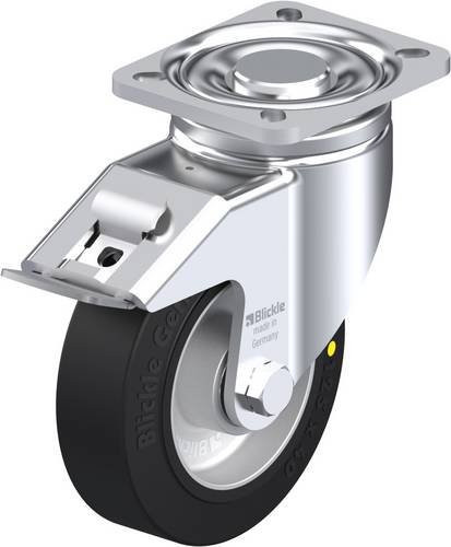 Blickle Lenkrolle LH-ALEV 125K-1-FI-EL mit Feststeller in Schwarz und Silber, Rad-Durchmesser: 125 mm, Tragfähigkeit: 250 kg - Bild 1