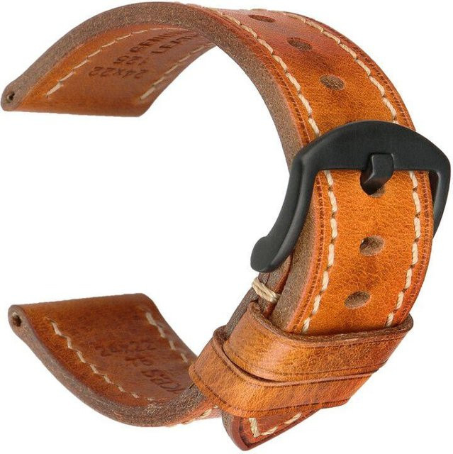 Sweetown Uhrenarmband Leder, Schwarz, Unisex - Bild 1