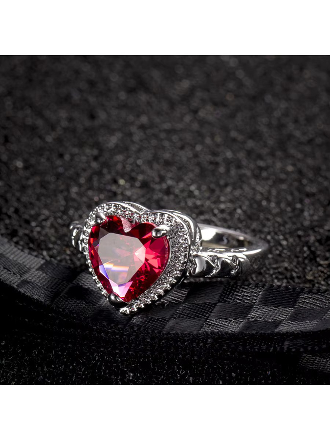 Verlobungsring 925 Silber, Liebesherz, Zirkonia, Damen - Bild 5