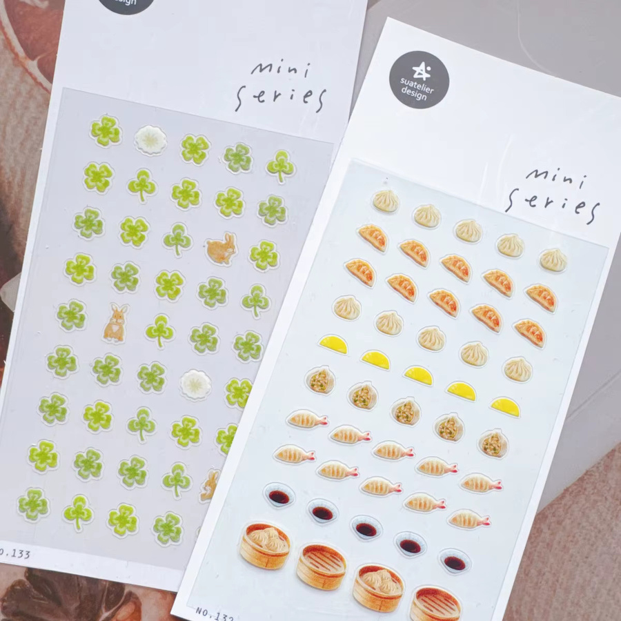 Suatelier Mini Frühstücks-Vierblättriges Kleeblatt Deko-Aufkleber für Scrapbooking und Journaling - Bild 1