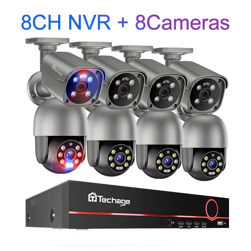 Techage 4K Ultra HD 8MP Sicherheitskamerasystem mit 8CH POE NVR Kit und Farbnachtsicht - Bild 6