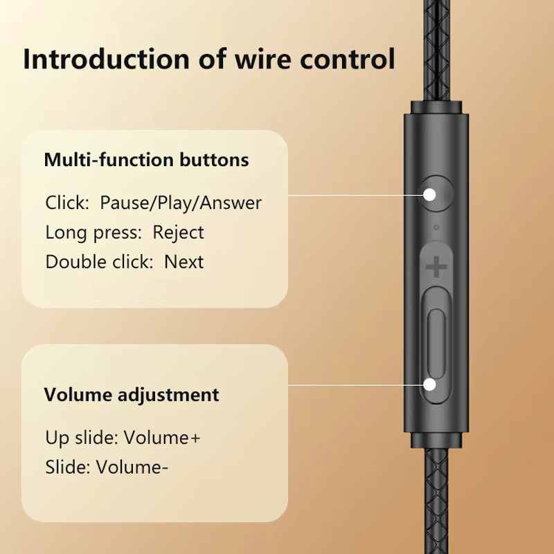 EARDECO In-Ear Kopfhörer mit Kabel und Mikrofon, Sport-Headset mit 3,5 mm Klinkenanschluss, Schwarz - Bild 5