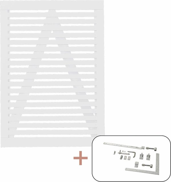 Plus Einzeltor Tokyo aus Nadelholz in Weiß, Breite: 100 cm, Höhe: 140 cm - Bild 1