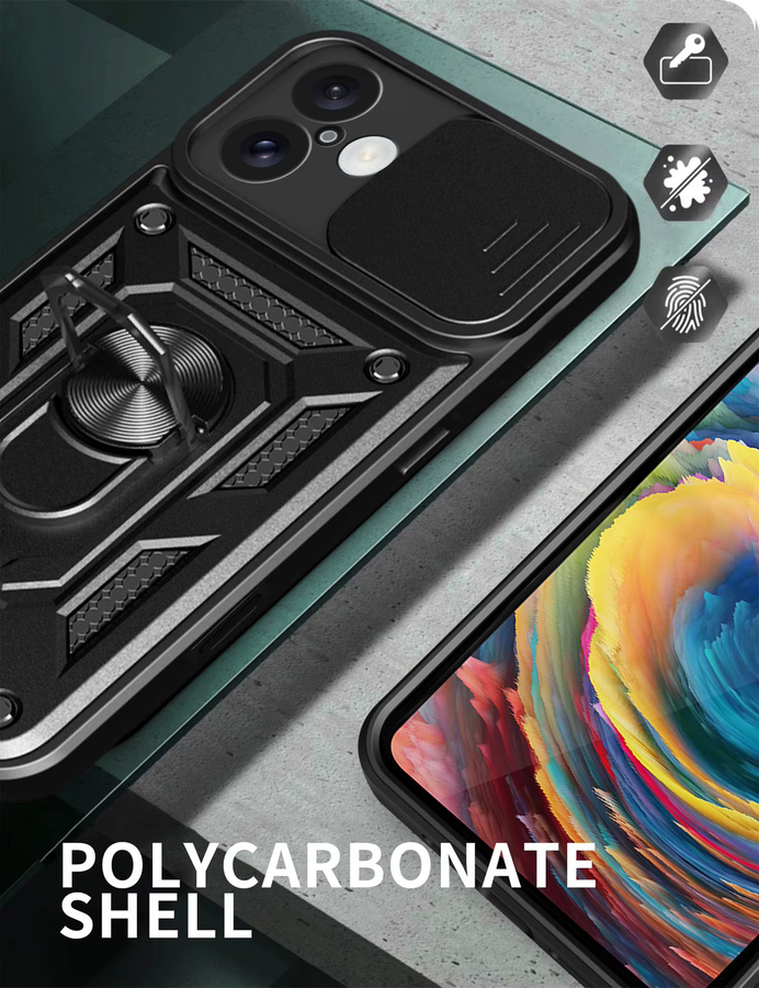 Stoßfeste iPhone 16 Schutzhülle mit Kameraschutz in Schwarz - Bild 2