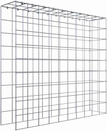Gabiona C-Ring Anbaukorb Typ 4 aus Stahl in Silbergrau, B/T/H: 90 x 100 x 20 cm - Bild 1