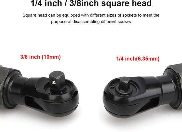 Strgomea Mini Pneumatischer Ratschenschlüssel Multifunktionales Luftwerkzeug für Fahrzeuge mit 1/4 Zoll und 3/8 Zoll Vierkantkopf - Bild 1