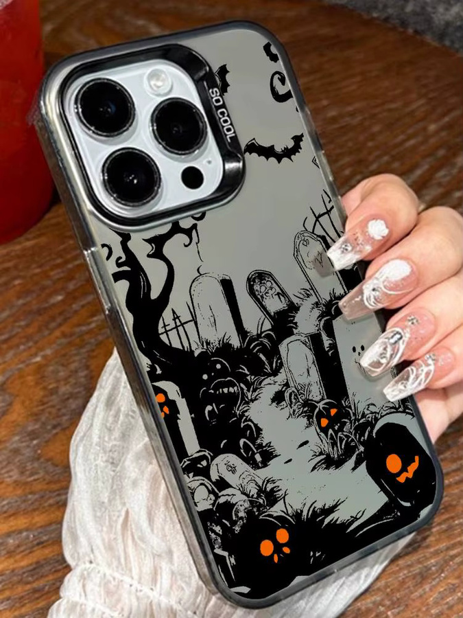 Stoßfeste iPhone Handyhülle mit Fledermaus-Design und Aurora Laser Effekt in Mehrfarbig - Bild 2