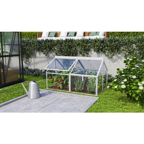 Vitavia Frühbeet Gaia Jumbo aus Aluminium mit ESG-Glas in Silber, B: 83 cm, T: 119 cm, H: 72 cm - Bild 5