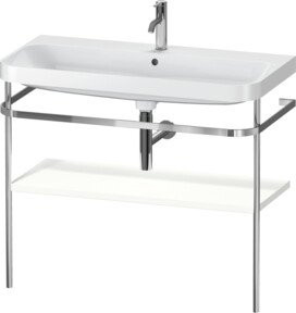 Duravit Möbelwaschtisch-Kombi Happy D.2 Plus in Weiß Matt mit Konsole und 1 Waschbecken, B: 97,5 cm, T: 49 cm, H: 85 cm - Bild 1