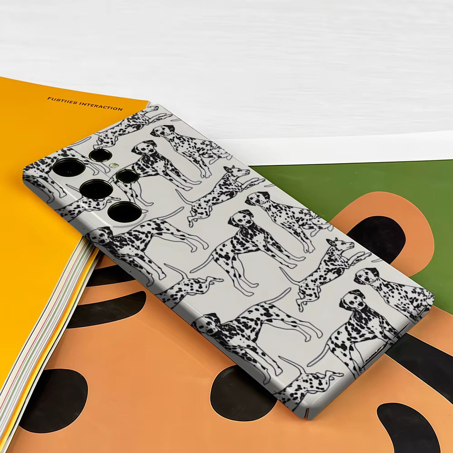Stoßfeste Doppelschicht Handyhülle mit Dalmatiner-Muster für Samsung Galaxy S26 S25 Ultra S24 S23 Ultra Plus in Weiß - Bild 3