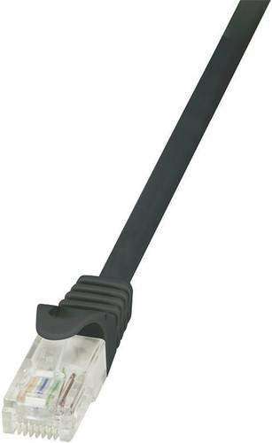 LogiLink CP2033U RJ45 Netzwerkkabel CAT 6 U/UTP Patchkabel Schwarz, Länge: 1,00 m - Bild 1