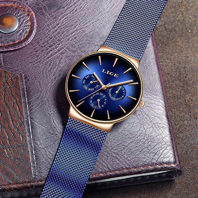 LIGE Armbanduhr Quarz, Edelstahl, Grün, Damen - Bild 4