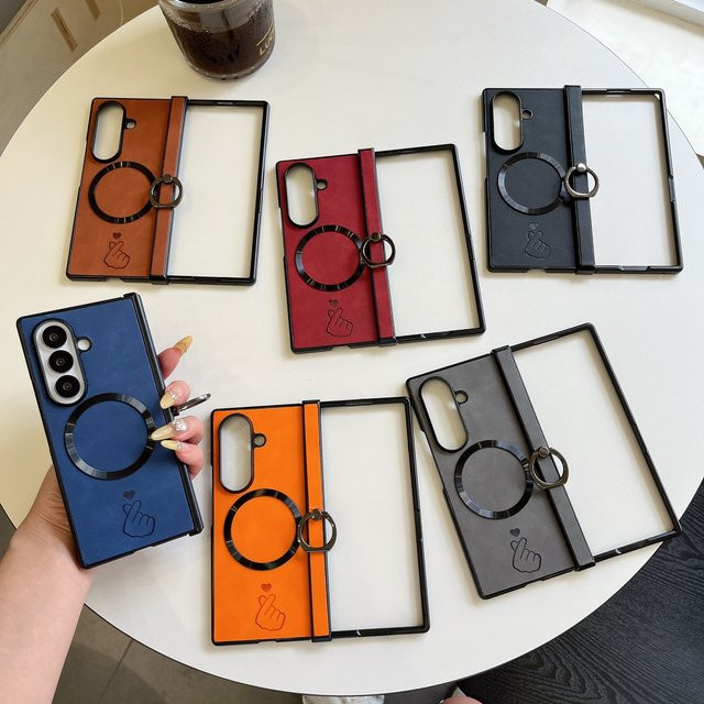 Magnetische Handyhülle mit Anziehungsring für Samsung Galaxy Z Fold 7/6/5/4/3 in Grau - Bild 1